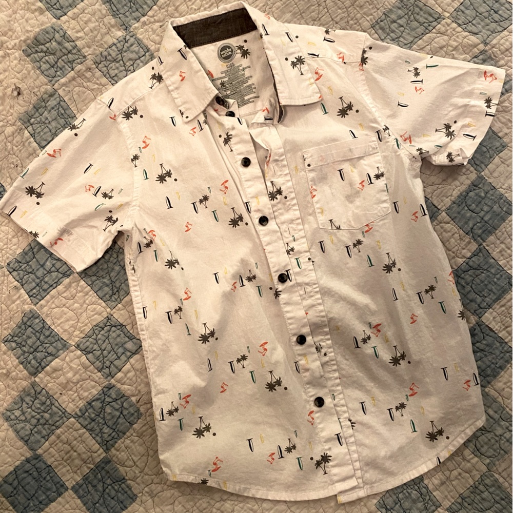 Boys’ button down beach bum shirt